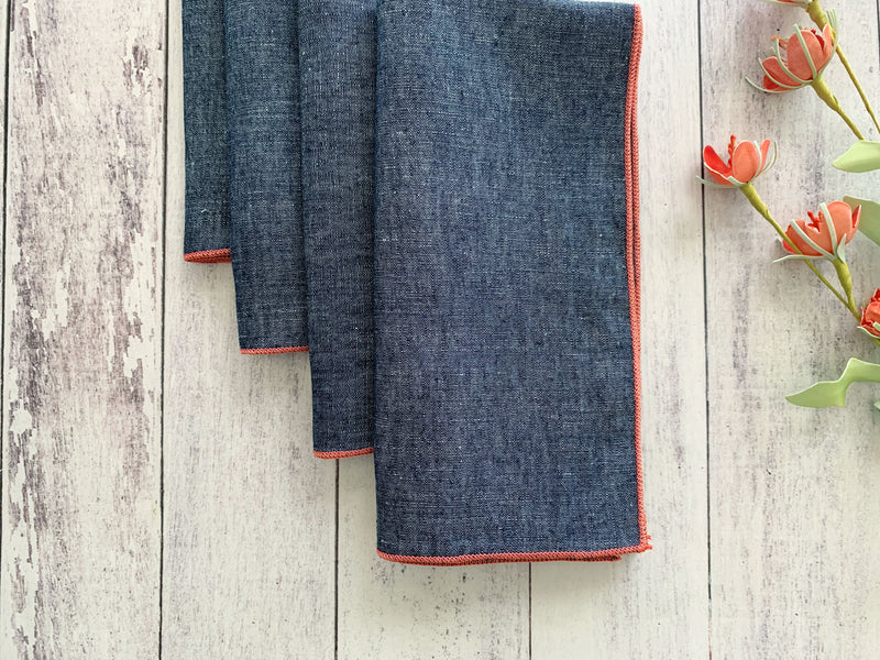 Linen Chambray Cloth Napkins, set of four