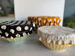 Polka Dots Reusable Bowl Covers, set of three