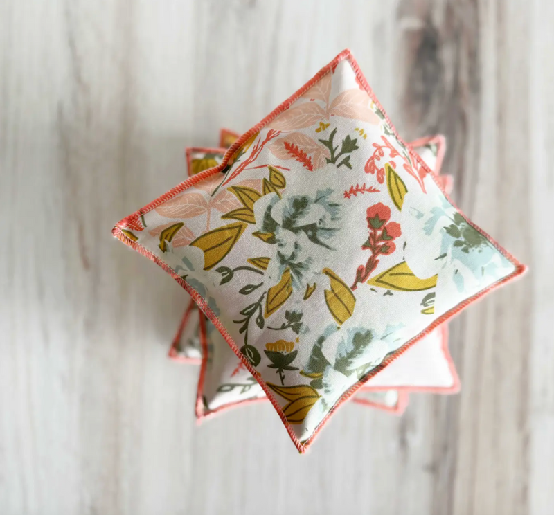Coral and Blue Lavender Sachets, set of two