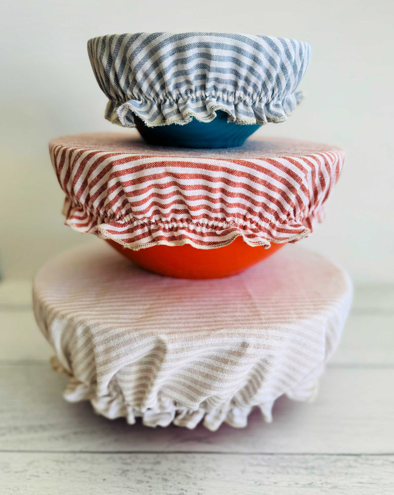 Americana Stripe Reusable Bowl Covers, set of three