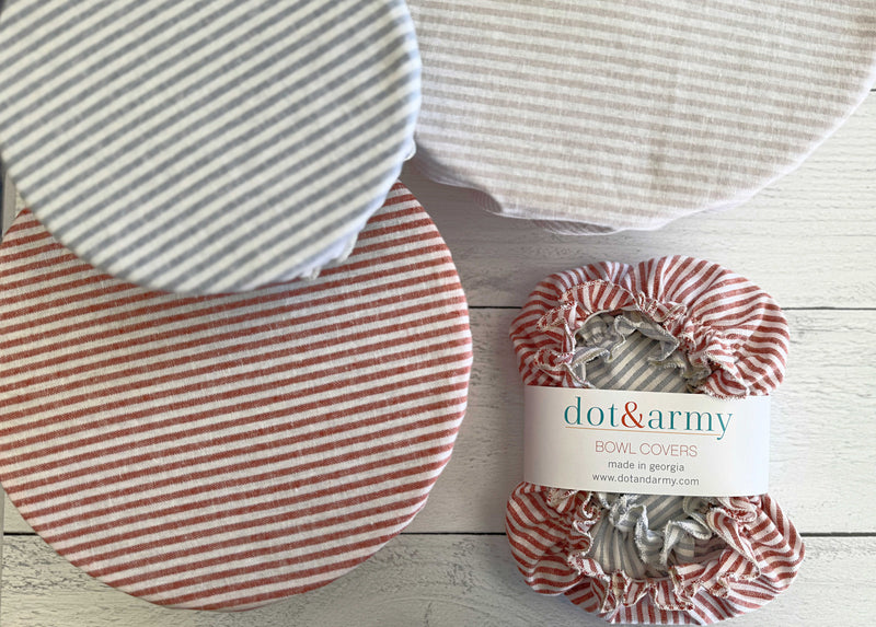 Americana Stripe Reusable Bowl Covers, set of three