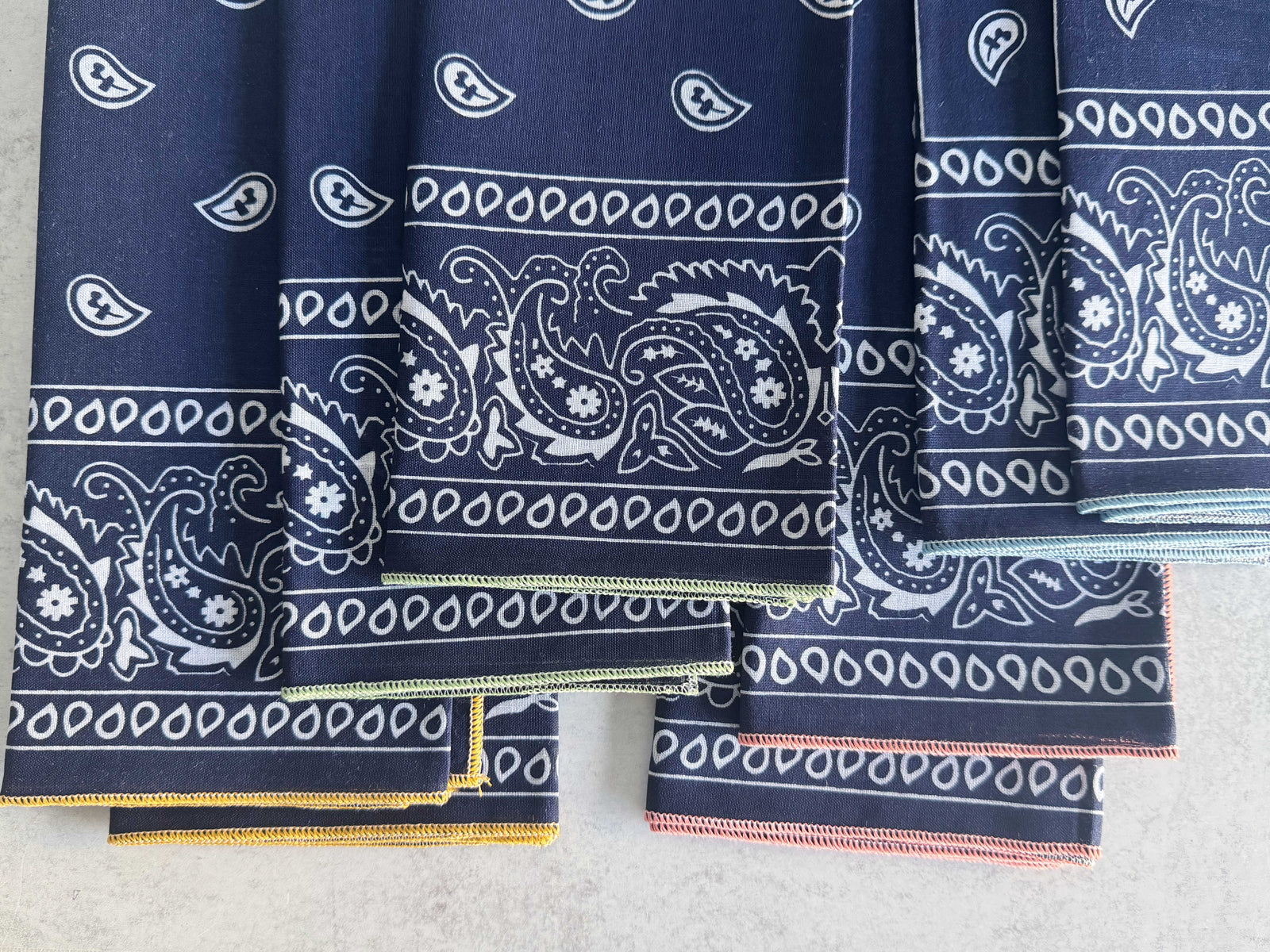 Navy Blue Bandana Cloth Napkins, set of four – Dot and Army