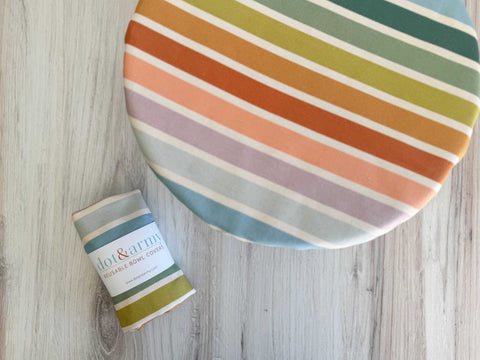 Dot and Army Striped Reusable Bowl Cover - Thumbnail 4