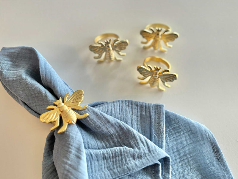 Bee Napkin Rings, set of four