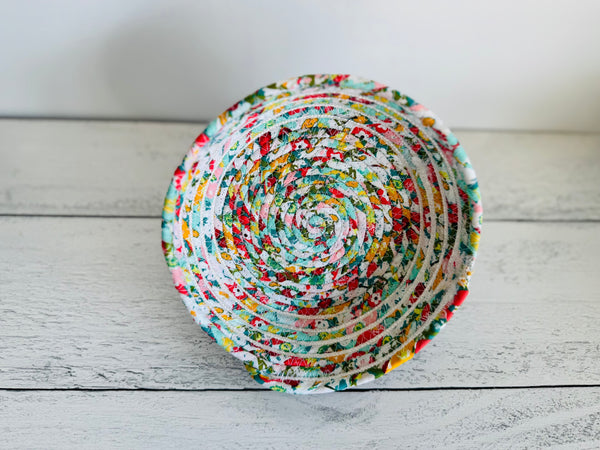 Bountiful Garden with Button Detail Rope Bowl- 6.5 inches