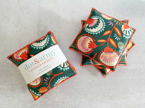 Dot and Army Linen Sachets