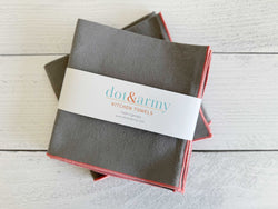 Grey Flour Sack Towels, set of two