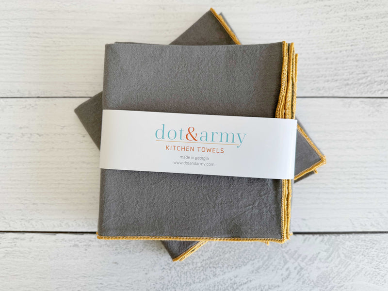 Grey Flour Sack Towels, set of two