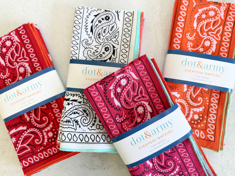 Handkerchief Cloth Napkins, set of four