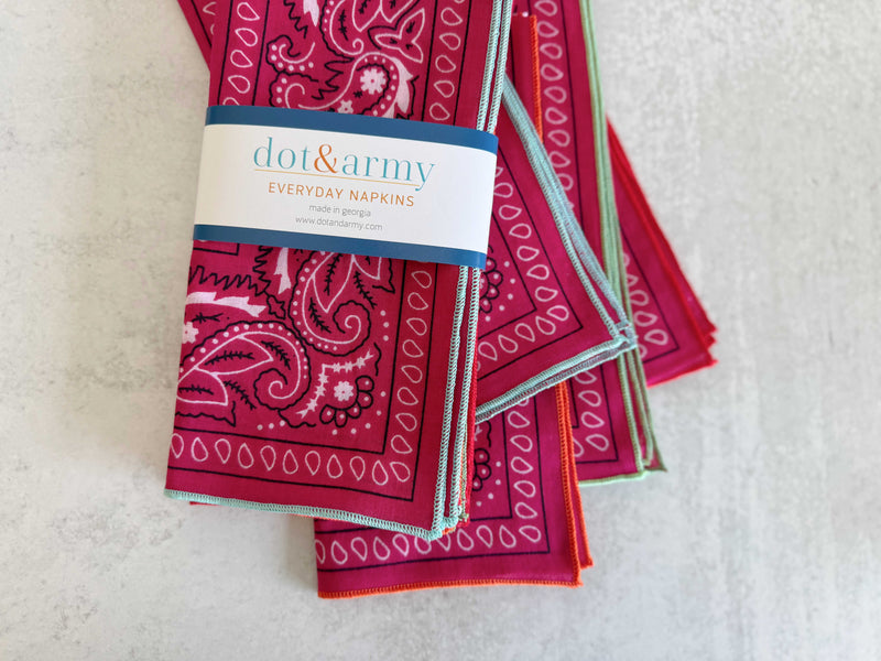 Handkerchief Cloth Napkins, set of four