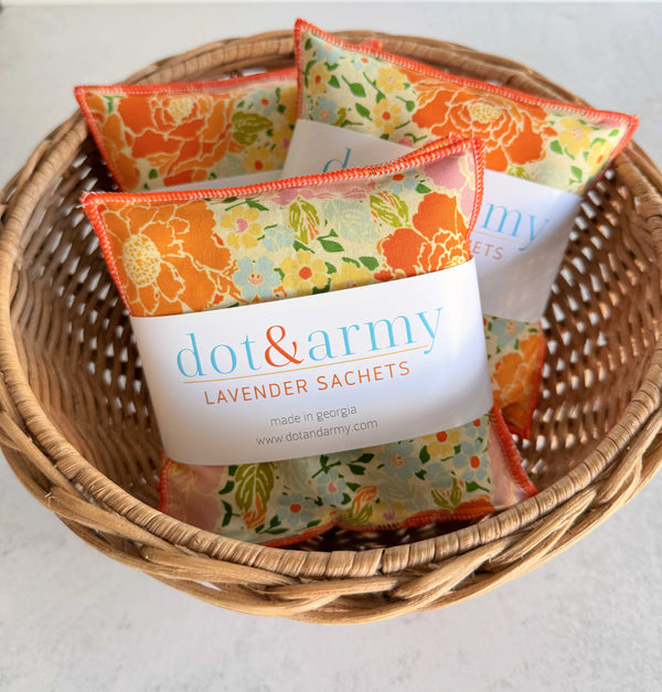 Marigold Lavender Sachets, set of two