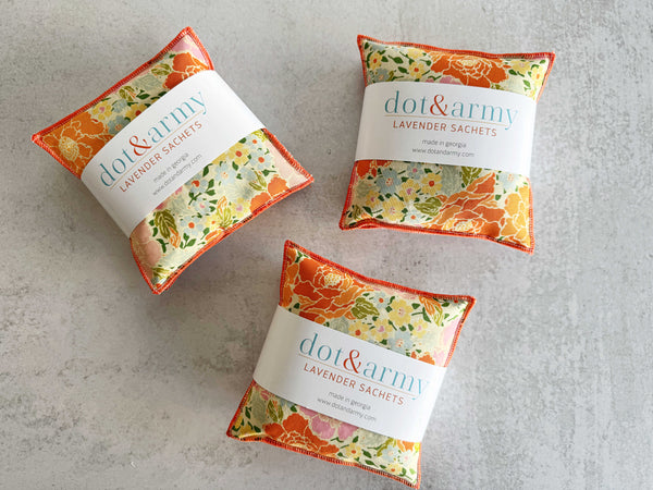 Marigold Lavender Sachets, set of two