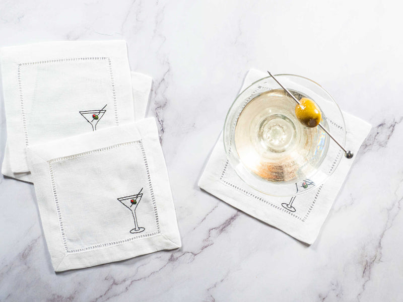 Martini Time Cocktail Coasters, set of four