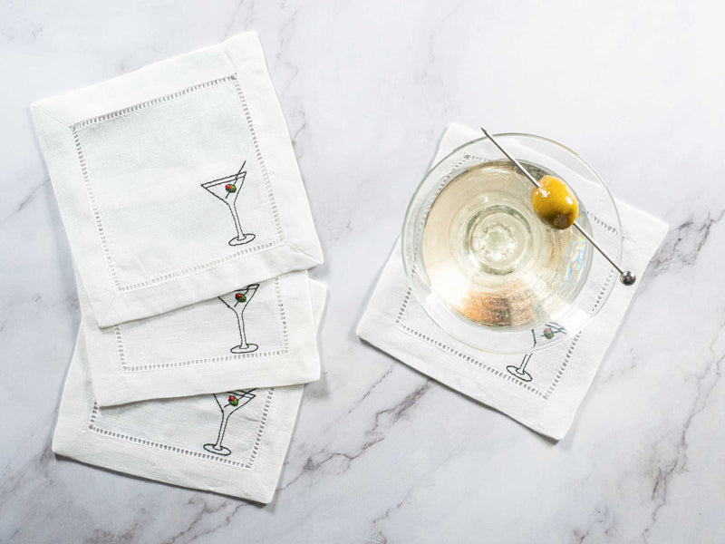 Martini Time Cocktail Coasters, set of four