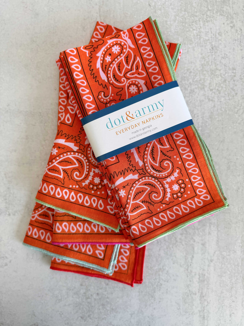 Handkerchief Cloth Napkins, set of four