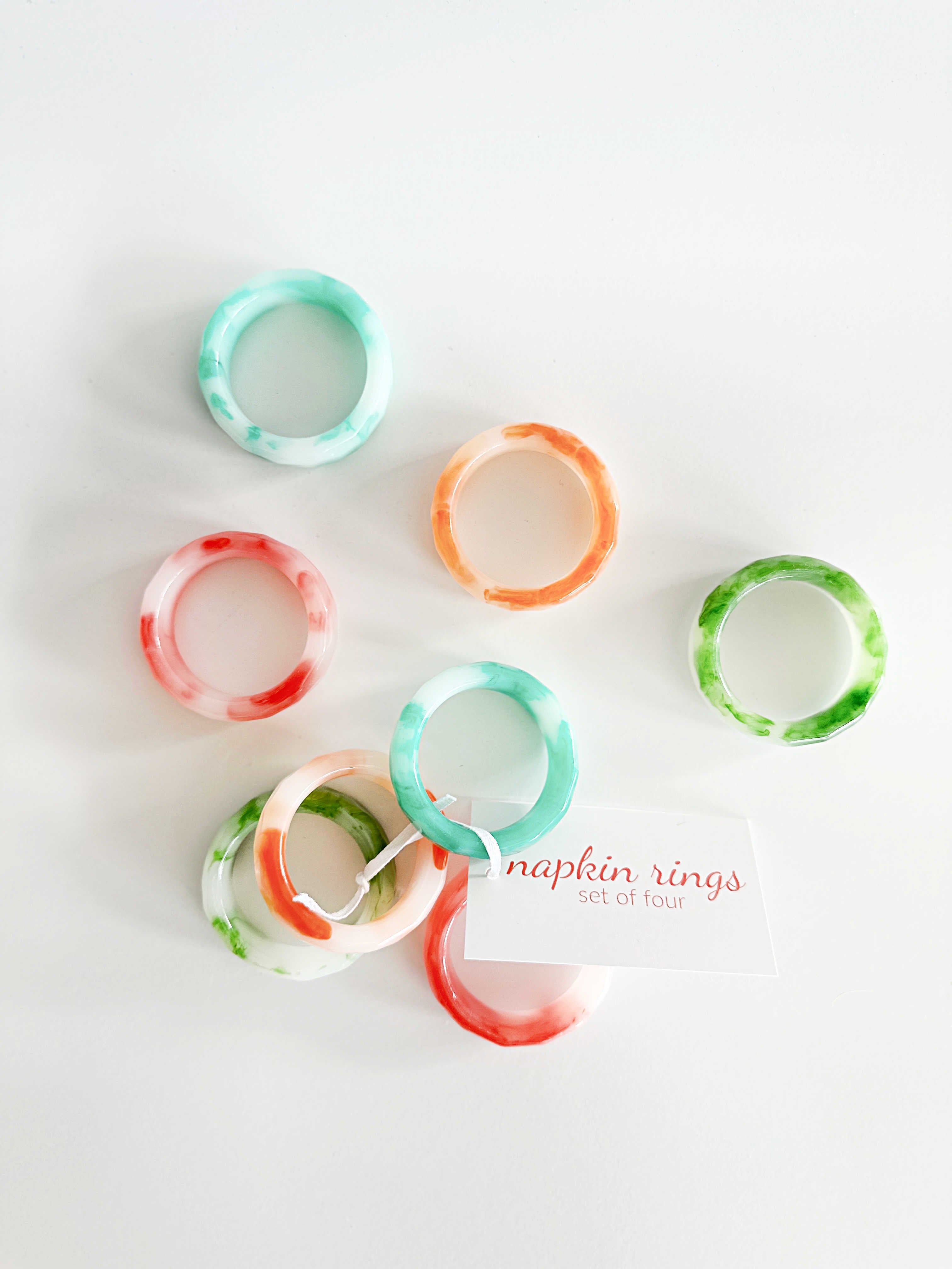 Pacific Napkin Rings, set of four Dot and Army