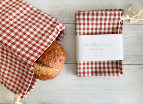 Dot and Army Linen Bread Bags