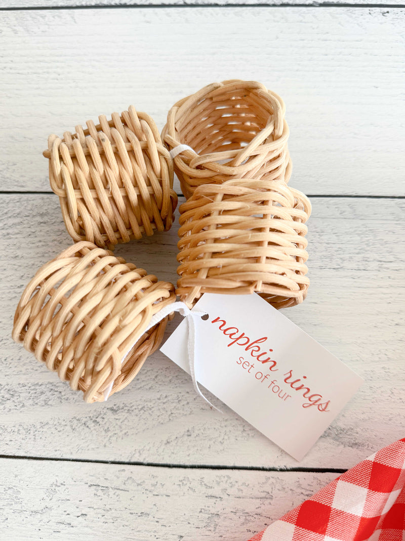 Picnic Basket Napkin Rings, set of four