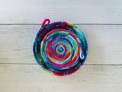 Rainbow Coasters and Rope Bowl- five piece set
