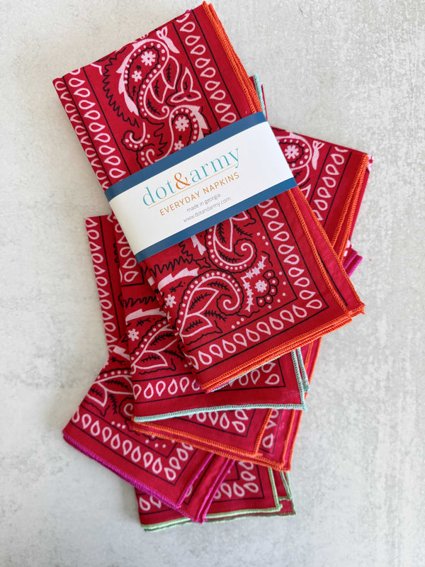 Handkerchief Cloth Napkins, set of four