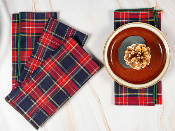 Red Tartan Cloth Napkins, set of four