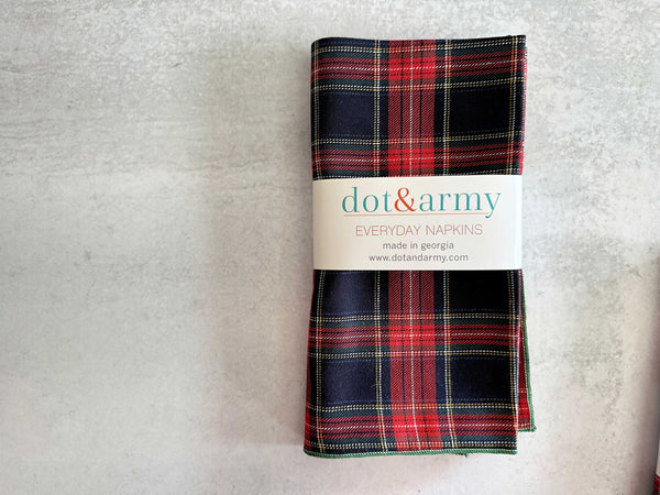 Red Tartan Cloth Napkins, set of four