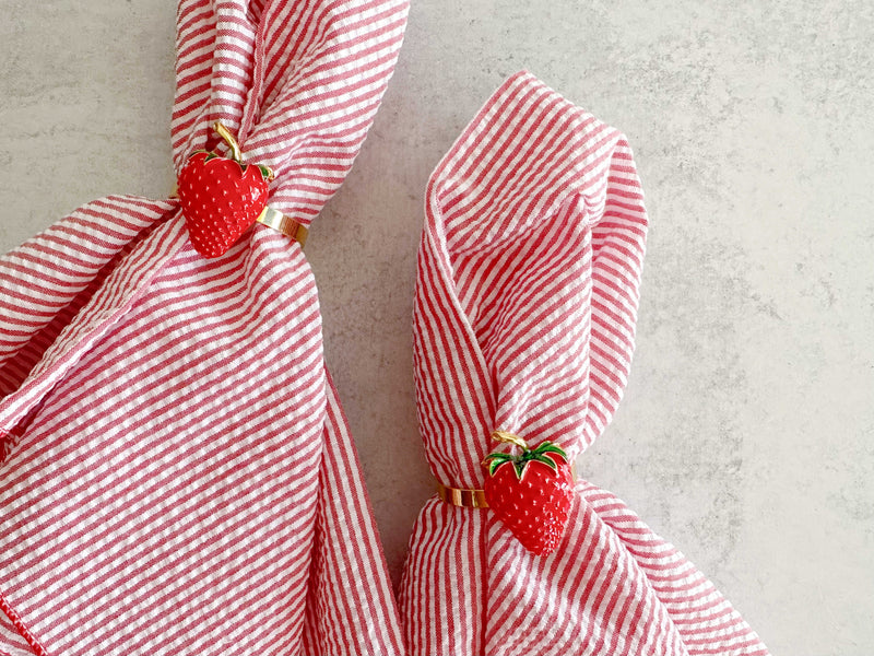 Strawberry Napkin Rings, set of four