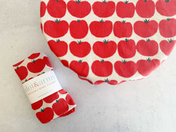 Reusable Bowl Cover- Tomato, Poppy and Chickens