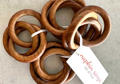Dot and Army Wood Napkin Rings