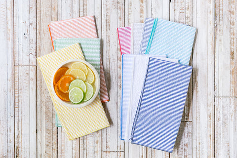 Dot and Army Seersucker Cloth Napkins - Thumbnail 2