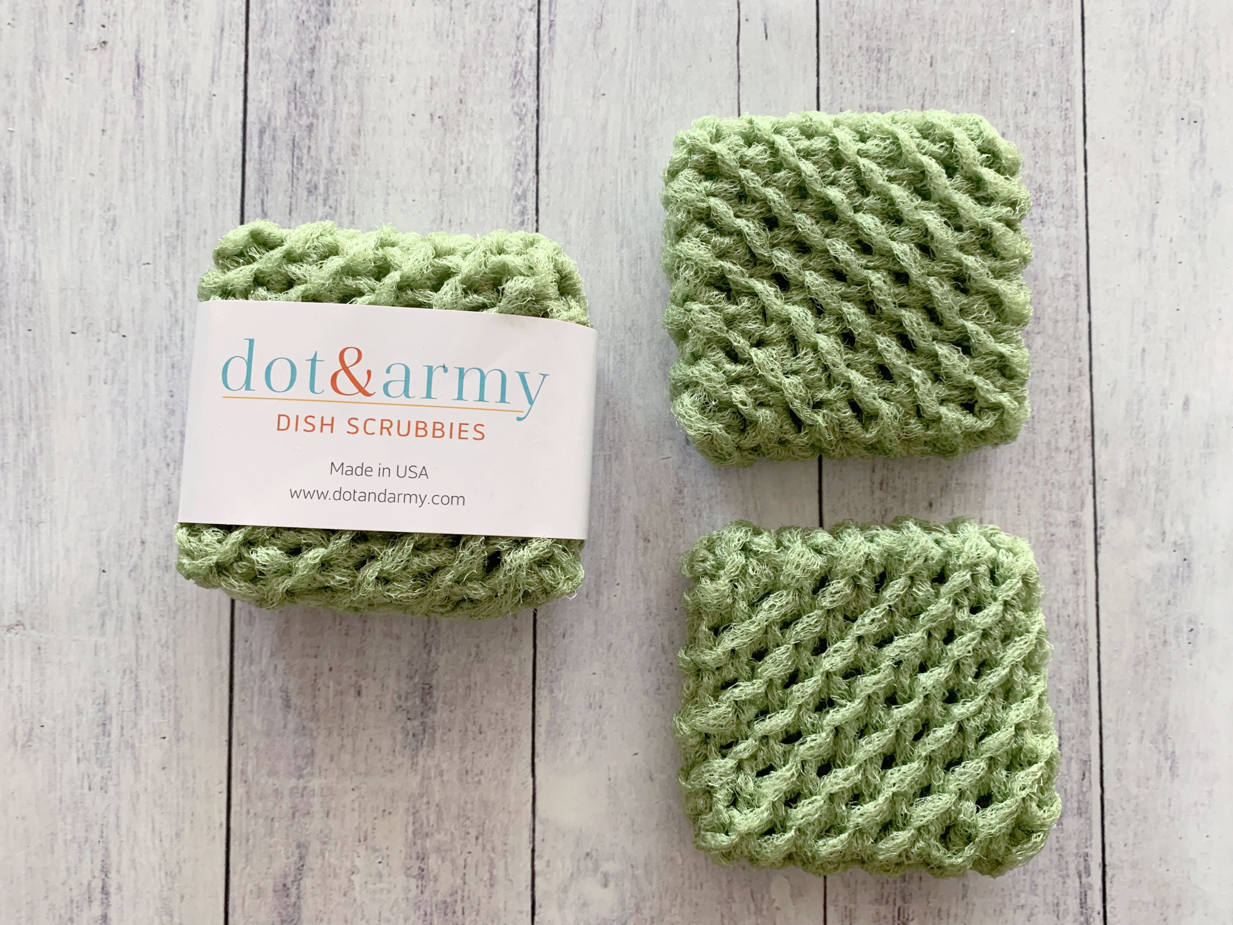 Handmade Scrubbies, Set of 4 - Reusable Dish Scrubber | Dot & Army ...