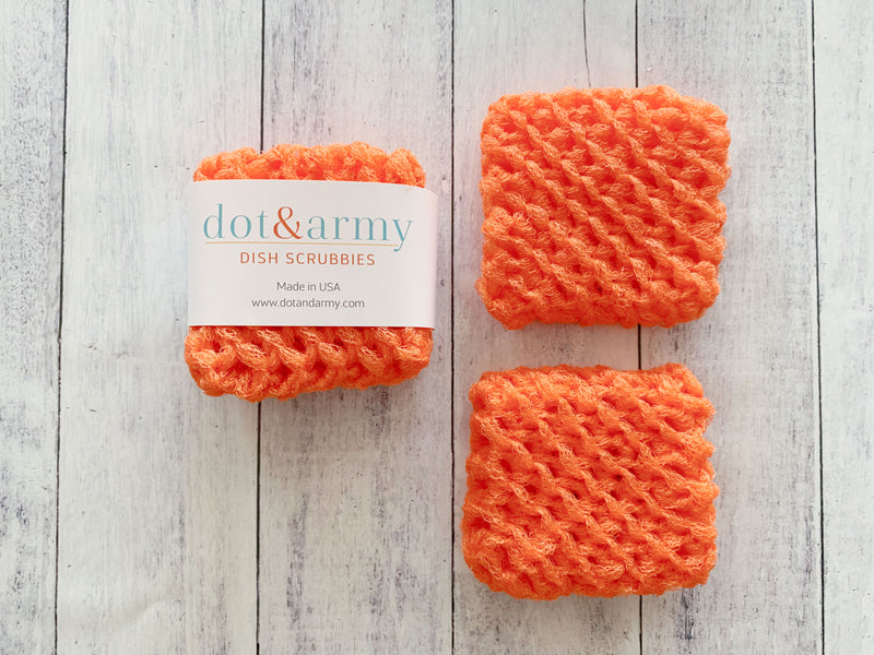 Set Of 4 Crochet Dish Scrubbies Pot Scrubbers & Kitchen Scrubby Handmade