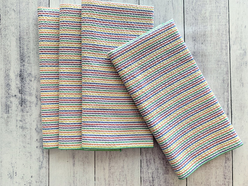 Rainbow Seersucker Cloth Napkins, set of four